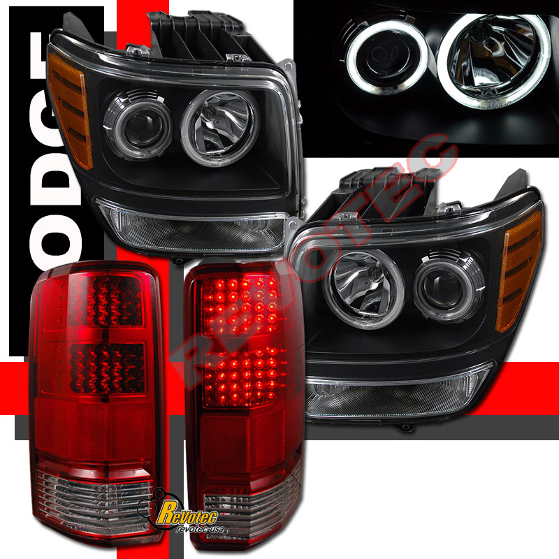 07 08 09 10 11 DODGE NITRO CCFL HALO PROJECTOR HEADLIGHTS & LED TAIL