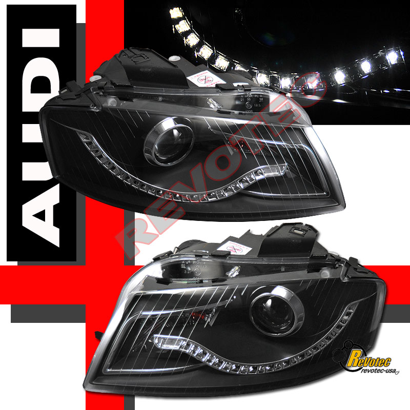 Audi 2006-2008 A3 Quattro Hatchback Black LED DRL Strip ...