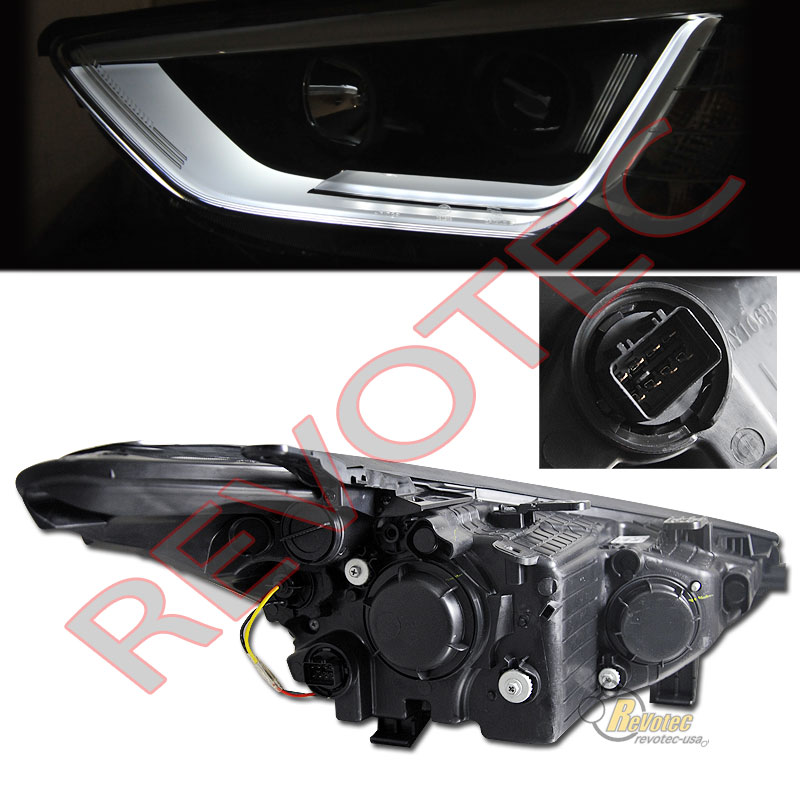 Black R8 Style Plank Led Strip Projector Headlights For 13