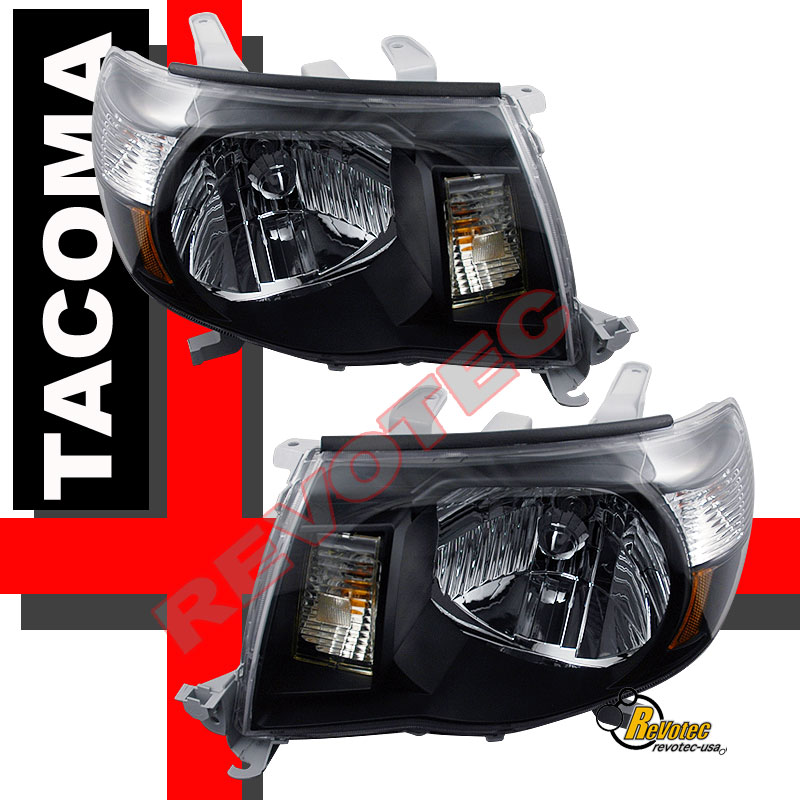 05 06 07 08 09 10 TOYOTA TACOMA HEAD LIGHTS LAMPS BLACK  